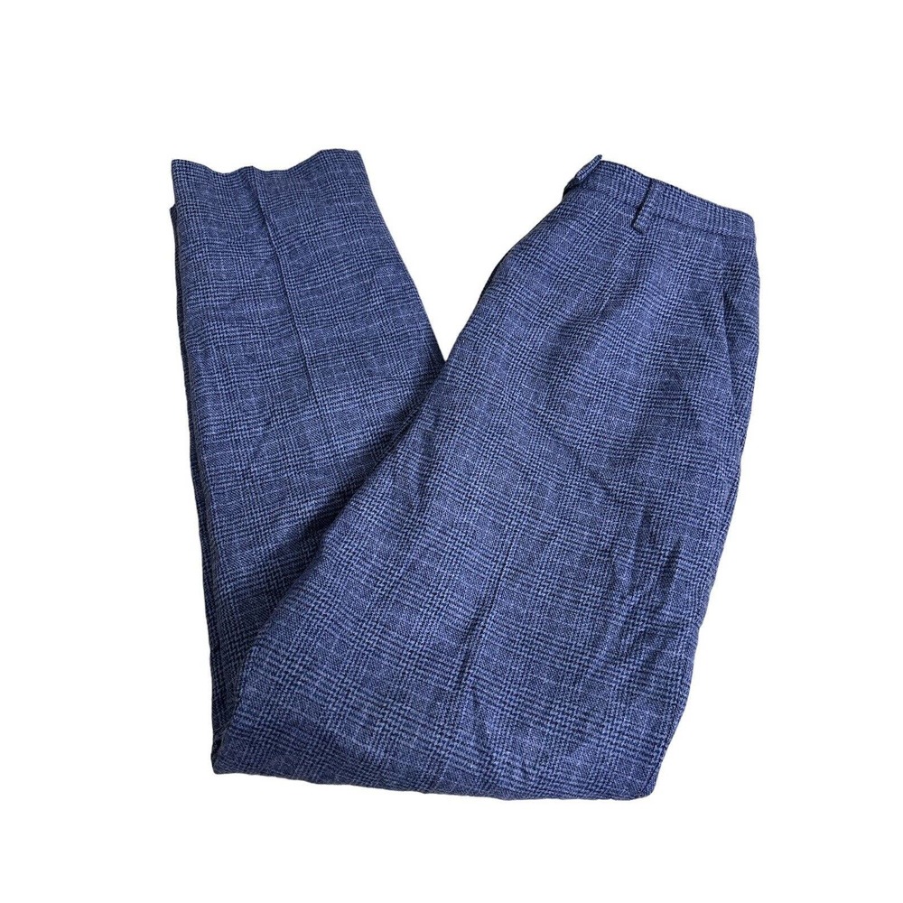 Pendleton Plaid Virgin Wool Pants Size 6 Women’s Blue Fully Lined Pleated